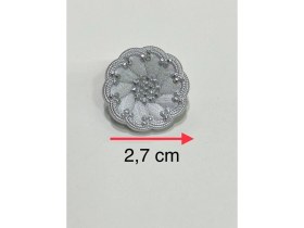 Resim Italyan Model Trençkot, Kaban ve Mont Düğmesi Takımı 4'lü Set Gümüş 2,7 cm 