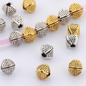 Resim 100 adet/50 adet Çinko Alaşım Rombozlu Speser Boncuklar, 3.5mm Nokta Desenli Boncuklar DIY Kolye Küpe Takı Malzemeleri için 