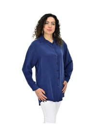 Resim Shine Kadın Uzun Kol Gömlek Bgl-st04647 İndigo 