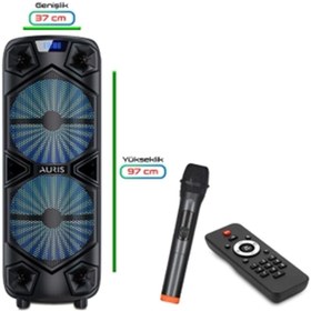 Resim Auris ARS-KLN90 Bluetooth Hoparlör - Karaoke Keyfiyle Mükemmel Ses Deneyimi 