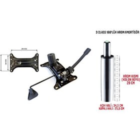Resim Elayce Ofis Çift Kollu Mekanizma 3 Class 100'LÜK Krom Amortisör 
