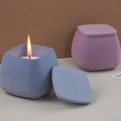 Resim Mum Yapımı için Silikon Kalıp, DIY Kare Beton Alçı Depolama Kabı ile Kapağı, Balmumu Kalıplama Malzemesi El Sanatları Kiti - Dayanıklı, Yeniden Kullanılabilir, Güç Kaynağına İhtiyaç Yok 