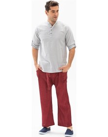 Resim Eliş Şile Bezi Unisex Şile Bezi Balıkçı Pantolon Taşlı Bordo Tslbrd Bordo 