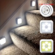 Resim 6 LED Hareket Sensörlü Gece Lambası - Kablosuz, Pille Çalışan Duvar & Dolap Altı Lambası Merdivenler, Yatak Odası, Koridor Dekoru için 
