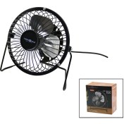 Resim USB - Mini Fan Metal Kasa - AYAK=360 Derece Masa Üstü Vantilatör 4-Metal Pervane 13.5X11X15CM5V-2.5W (5256) 