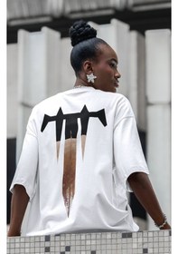 Resim Trivium Rock Metal Müzik Grubu Sırt Baskılı Unisex Oversize Tişör Beyaz 