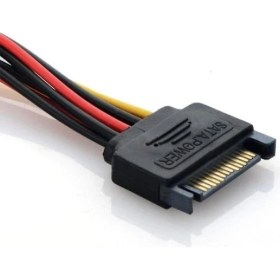 Resim TeknoKapsül 30 cm 15 Pin Sata Erkek To 2x 4 Pin Dişi Molex Kablo 15 Pin Erkek 2x 4 Pin Dişi Molex 30 cm Sata Kablo 