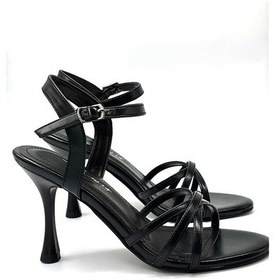 Resim Kindep Biyeli Topuklu Kadın Sandalet Siyah Siyah 