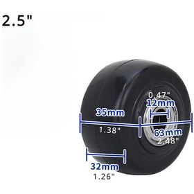 Resim Tongdashop Siyah 2,5" Endüstriyel Barbekü Fırın Ekipmanları Tekilli Rulmanlı Kauçuk Tekerlek 