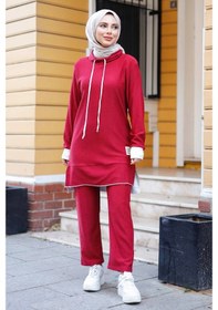 Resim Bestenur Nelin Tunik Pantolon İkili Takım 1283 - Bordo 