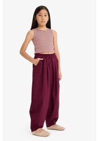 Resim Defacto Kız Çocuk Barrel Fit Pamuklu Pantolon G1620a825aubr458 Bordo 