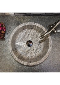 Resim Gümüş Traverten V Çanak Lavabo 