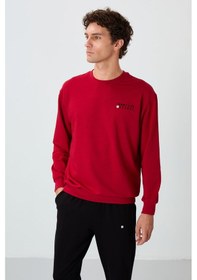 Resim Tommy Life Kırmızı - Siyah Casual O Yaka Lastik Paça Pamuklu Erkek Oversize Eşofman Takımı - 85120 Kırmızı - Siyah 