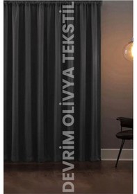 Resim Devrim Olivya Tekstil Lüks 1. Sınıf Özel Dikim Füme Blackout Işık Geçirmez Fon Perde Ekstraforlu Karartma Model Füme 