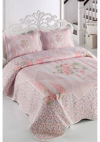 Resim Örtüm Dolce Çift Kişilik Kapitone Yatak Örtüsü Takımı - Pudra 