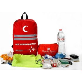 Resim Sırt Deprem Çantası Afet Ve Acil Durum İlk Yardım Seti 