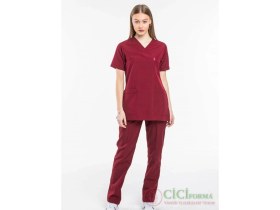 Resim Cici Forma Zarf Yaka Bordo Takım 