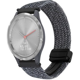 Resim Garmin Vivomove 3s İçin 18mm Manyetik Toka Örgülü Saat Bandı Metal Gri 