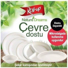 Resim Roll-up Nature Ekolojik Karton Kağıt Parti Tek Kullanımlık Kare Tabak - 26 Cm. - 6 Adetlik 10 Paket 