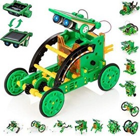 Resim Kidwill 14'ü 1 Arada Eğitici Yeşil Güneş Enerjili Robot Seti B08R5HJZPK 