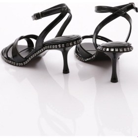 Resim Dgn 2416 Kadin Çapraz Bantli Topuklu Abiye Ayakkabi 2416-2219-R1534 