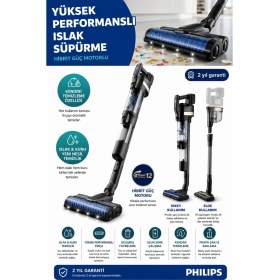 Resim Philips 9000 Serisi , Otomatik Temizleme ve Şarj Istasyonu​,aquatrıo Kablosuz Dikey Süpürge 