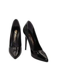 Resim Hkursat Siyah Rugan Topuklu 10 Cm Kadın Stiletto Ayakkabı Siyah 