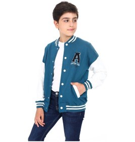 Resim Toontoy Kids Toontoy Erkek Çocuk Kolej Yaka Çıtçıt Kapama Cepli Düşük Omuz Nakış Baskılı Renk Bloklu Örme Hırka - 2 İplik Şardonlu Petrol Mavi 
