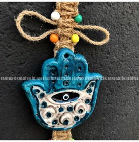 Resim Fatmanın Eli Nazar Boncuk Bahçe Balkon Kapı Duvar Süs Sarkaç 