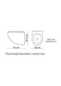 Resim Lena Asma Klozet Kapak Dahil Et-h203as2 Siyah-altın Siyah 