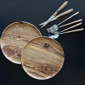 Resim El Yapımı Zeytin Ağacı Yemek Takımı - 2 Kişilik, Yemek Takımı, İki Kişilik Ahşap Mutfak Yemek Takımı, Sofra Takımları - 2'li set 