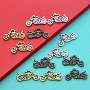 Resim ZLSSilver 12 adet/paket Motosiklet Kolye Uçları y2k Punk Hawaii Stili 24x15mm Antika Gümüşü Renkli Motosiklet Boncuklar Vintage Scooter Takı Yapımı Aksesuarı DIY Kolye Bilezik Anahtarlık Ayakkabı Aksesuarları için L494 