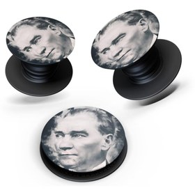 Resim Kılıfland Desenli Pop Socket Atatürk Portre Telefon Parmak Tutucu Popsocket Stand 