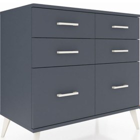 Resim Hyperion Şifonyer 6 Çekmeceli 88x44x80 Antrasit-antrasit Antrasit 