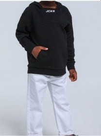 Resim Jack Lions Erkek Bebek Pamuklu Orta Kalınlıklı Kapüşonlu Sweatshirt-14745 Siyah 
