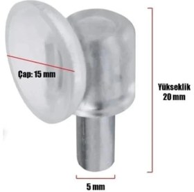 Resim Eym 50 Adet Pvc Vantuzlu Raf Pimi 5 mm 