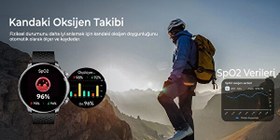 Resim Bix TSW6 48mm 1.6 inç Super Retina AMOLED GPS AI Yapay Zeka Bluetooth Aramalı Nabız SpO2 Ölçer Akıllı Saat Siyah 