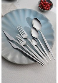 Resim Karaca Elegance Thor V2 Platin 12 Kişilik 84 Parça Çatal Kaşık Bıçak Takımı 