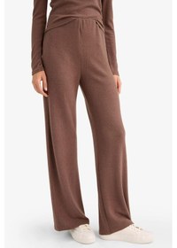 Resim Defacto Beli Lastikli Wide Leg Geniş Paça Kahverengi Kadın Eşofman Altı F0981ax/bn258 Kahverengi 