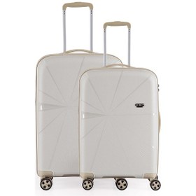 Resim Ççs 5264 Büyük Orta 2 Li Valiz Seti Beyaz-bej 