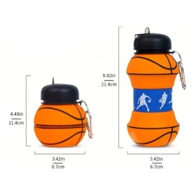 Resim Basketbol Topu Tasarımlı Akordiyon Su Şişesi 