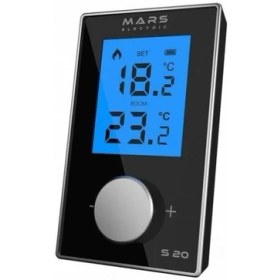 Resim Mars S20 Kablosuz Oda Termostatı Ultra Hassas Kontrol ve Büyük LCD Ekran ile Siyah 
