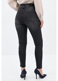 Resim Kadın Yüksek Bel Füme Jean Pantolon 6189-23 001 
