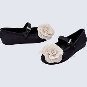 Resim Mini Melissa Soft Ballerina Petals Çiçek Aplikeli Siyah Kız Çocuk Ayakkabısı | 31-35 Numara | Melflex® Vegan | İkonik Kokulu - 3 