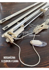 Resim Katlamalı Perde Mekanizması 6+1 Demir Koteksli Profil Zincir Mekanizmalı Krem 