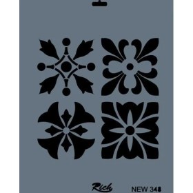 Resim Aylina Mey Ithalat® Rich New Seri N-348 Stencil 35X25 cm 
