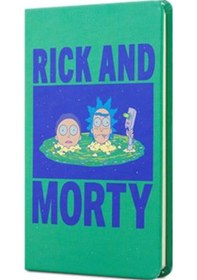 Resim Mabbels Rick And Morty Sert Kapak Lastikli Mini Not Defteri Yeşil 80 Yaprak Çizgisiz 9x14cm Dft-3883 