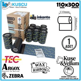 Resim Inkanto 1 ADET Armor 110mmx300mt Wax Ribon Kuşe&Vellum 