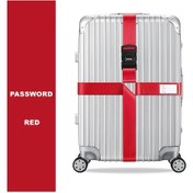 Resim Queenshow Anti-hırsızlık Bagaj Kemeri - Çapraz Askılı, Şifre Ayarlanabilir Bavul Kemerleri Mavi 