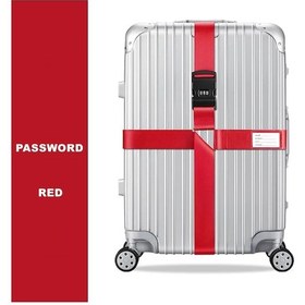 Resim Queenshow Anti-hırsızlık Bagaj Kemeri - Çapraz Askılı, Şifre Ayarlanabilir Bavul Kemerleri Mavi 